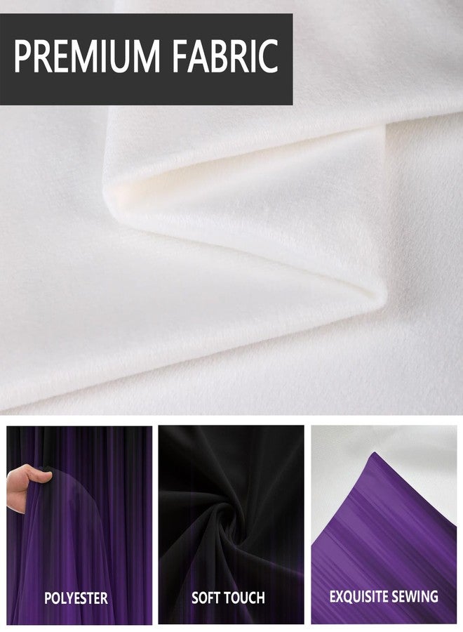 AAtter Purple and Black Window Curtain for Kitchen Abstract Ombre Striped Simple Art Gothic Small Short Home Living Room Bedroom Bathroom Drapes Treatment Tiers Fabric 1 Pair, 27.5" W x 39" L, Modern - Image 2